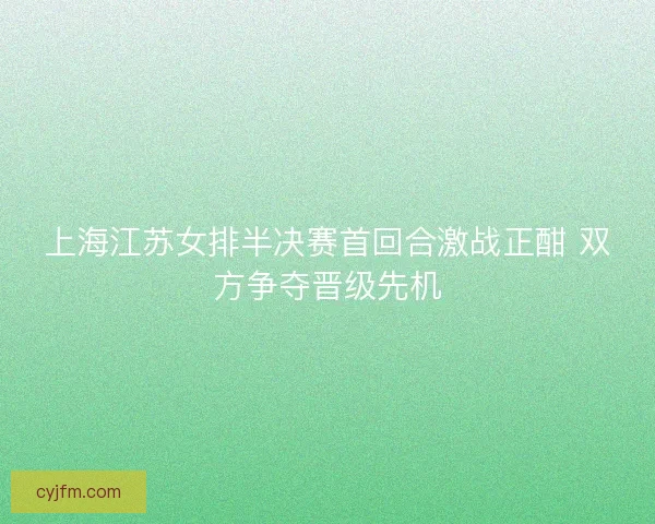 上海江苏女排半决赛首回合激战正酣 双方争夺晋级先机 上海江苏女排半决赛首回合激战正酣 双方争夺晋级先机